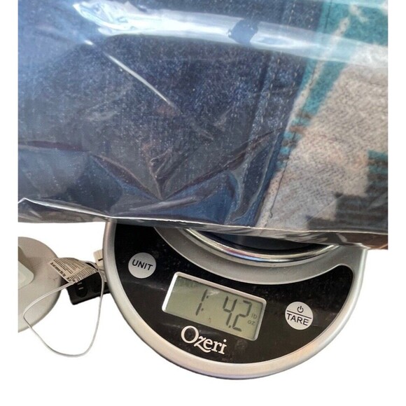 Womens Coldwater Creek Denim Jacket Blue Size M American Biker Aztec Blanket - Picture 10 of 10